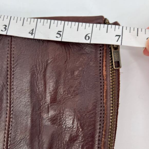 FRYE Phillip Harness Tall Riding Boots Womens 6.5 B Brown Leather 76850 Zip Back - Picture 8 of 9